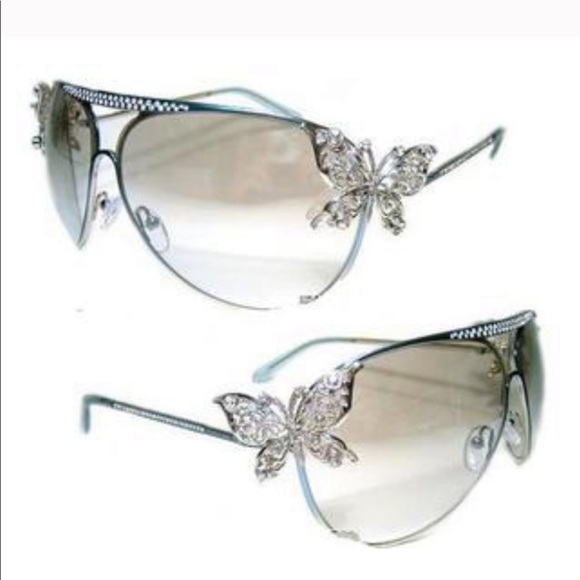 VALENTINO vintage butterfly aviators in blue - Picture 1 of 8